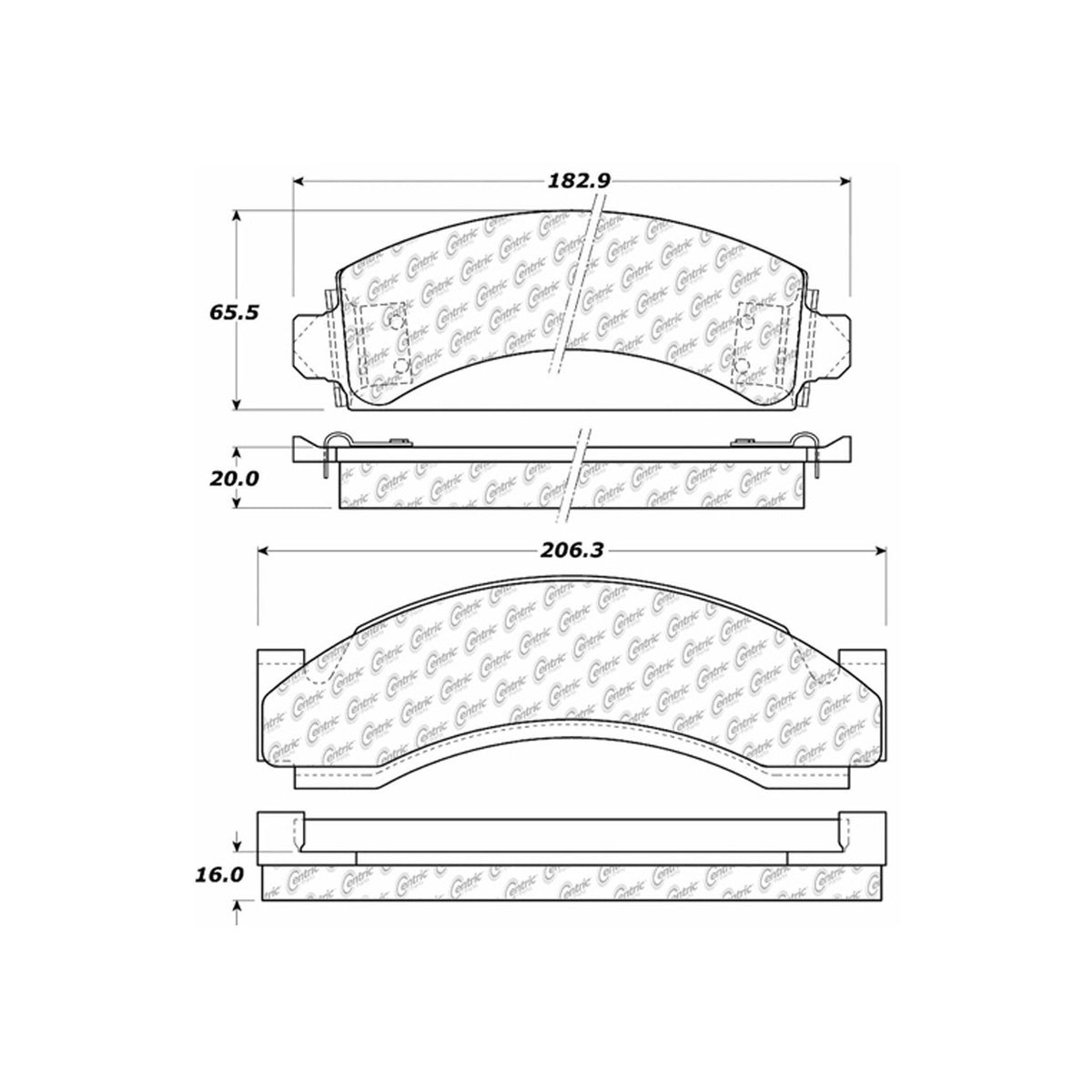 Centric Parts Disc Brake Pad Set Semi-Metallic Posi Quiet for 1974-2002 Chevrolet C30/C35/C3500HD G30 K30 P30 P40 R30 104.05430