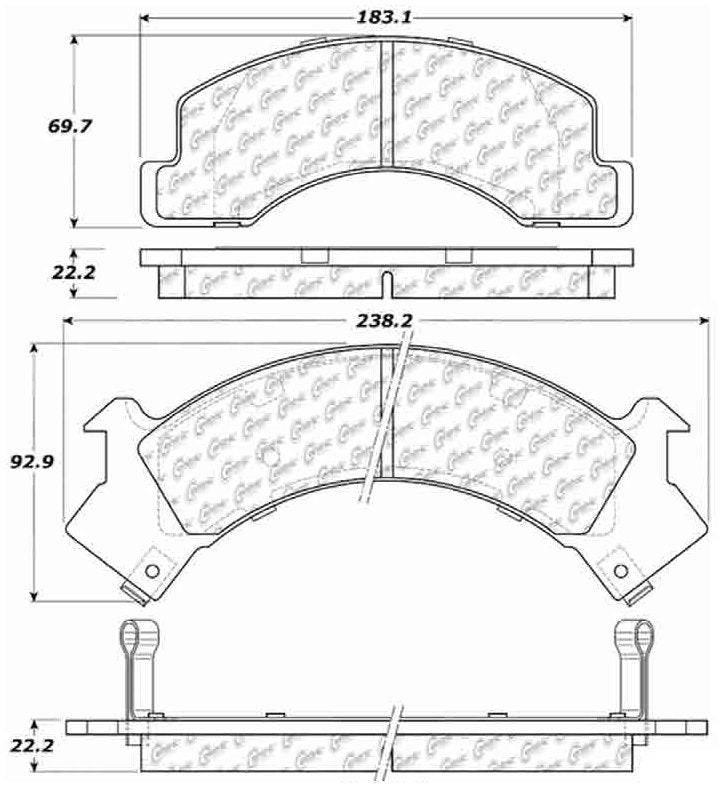 Centric Parts Disc Brake Pad Set Semi-Metallic Posi Quiet for 1995-1997 Chevrolet W3500 Tiltmaster GMC W4500 Forward Isuzu NPR