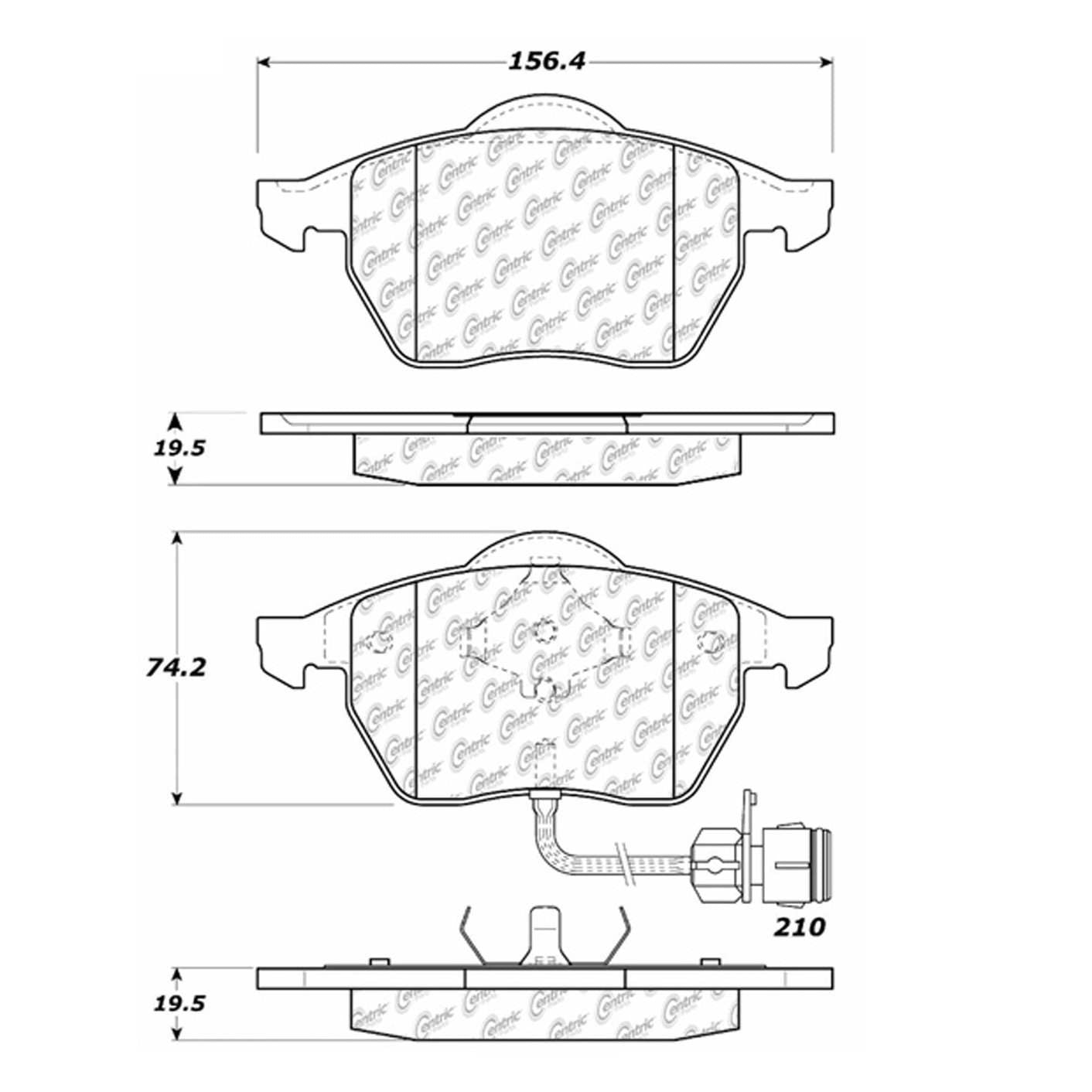 Centric Parts Disc Brake Pad Set Semi-Metallic with Posi Quiet for 1992-1994 Audi 100 104.05550