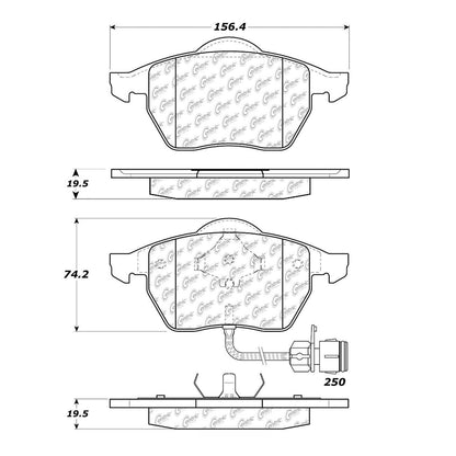 Centric Parts Disc Brake Pad Set Semi-Metallic with Posi Quiet for Audi A8 2000-1997, A8 Quattro 2000-1997, RS4 2002 104.05552