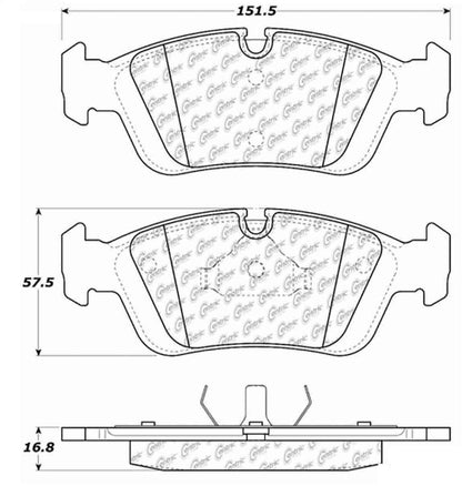 Centric Parts Disc Brake Pad Set Posi Quiet Semi-Metallic with Hardware for 1992-1996 BMW 318i/318is, 1992-1994 BMW 325i/325is 104.05581