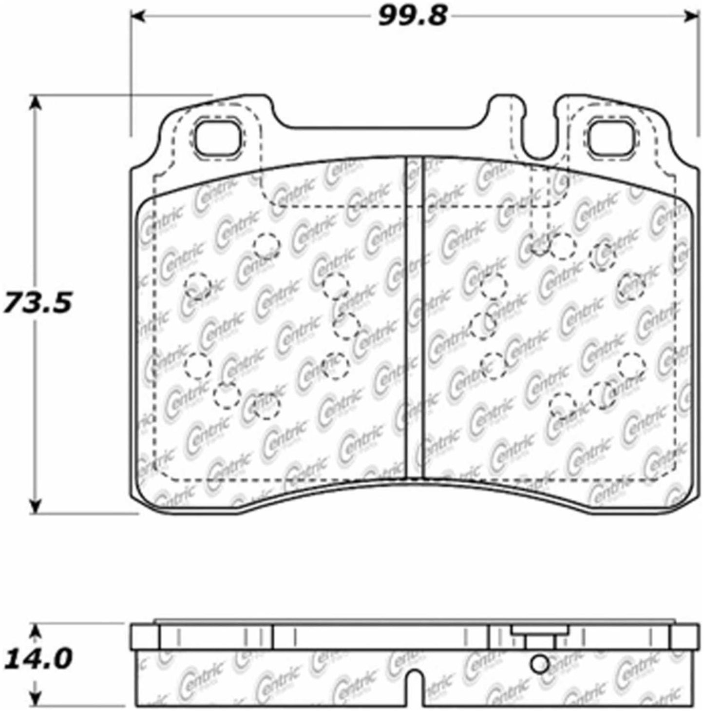 Centric Parts Disc Brake Pad Set Semi-Metallic with Posi Quiet for 1990-1995 Mercedes-Benz 300CE 300E 300TE 400E E320 E420 104.05611