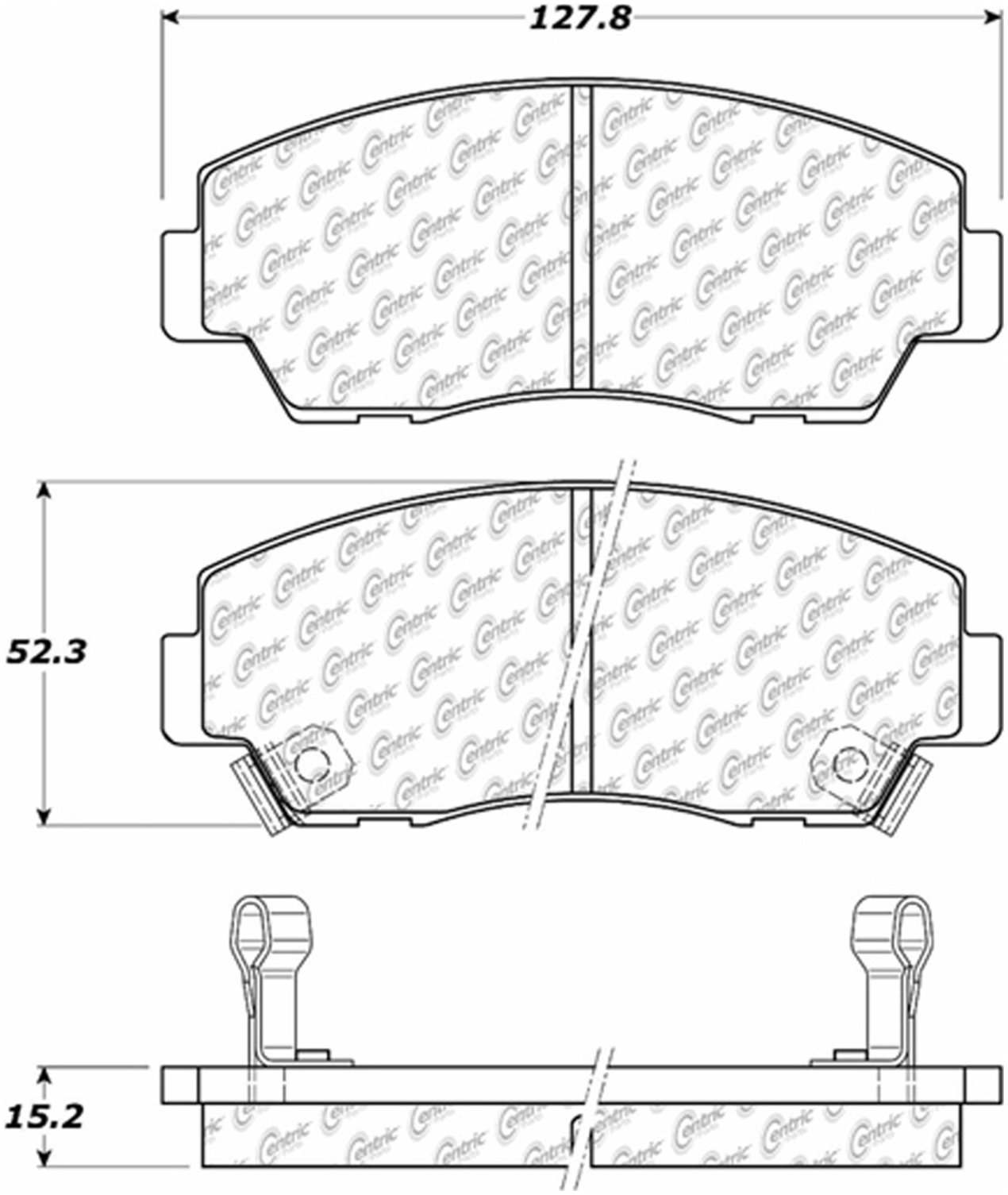 Centric Parts Disc Brake Pad Set Semi-Metallic Posi Quiet for 1986 Ford B-200 Panel, Mazda B2000 1986-1987 104.05740