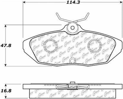 Centric Parts Disc Brake Pad Set Semi-Metallic with Posi Quiet for 1993-1998 Ford Thunderbird Lincoln Mark VIII Mercury Cougar 104.05990