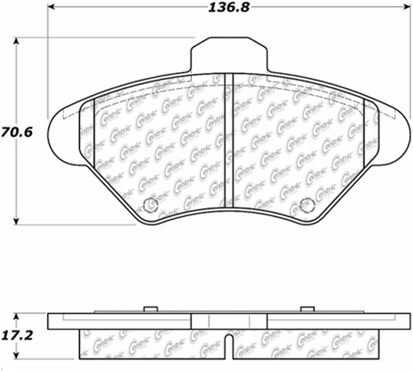 Centric Parts Disc Brake Pad Set Posi Quiet Semi-Metallic with Hardware for 1994-1998 Ford Mustang, 1993-1997 Thunderbird, Mercury Cougar 104.06000