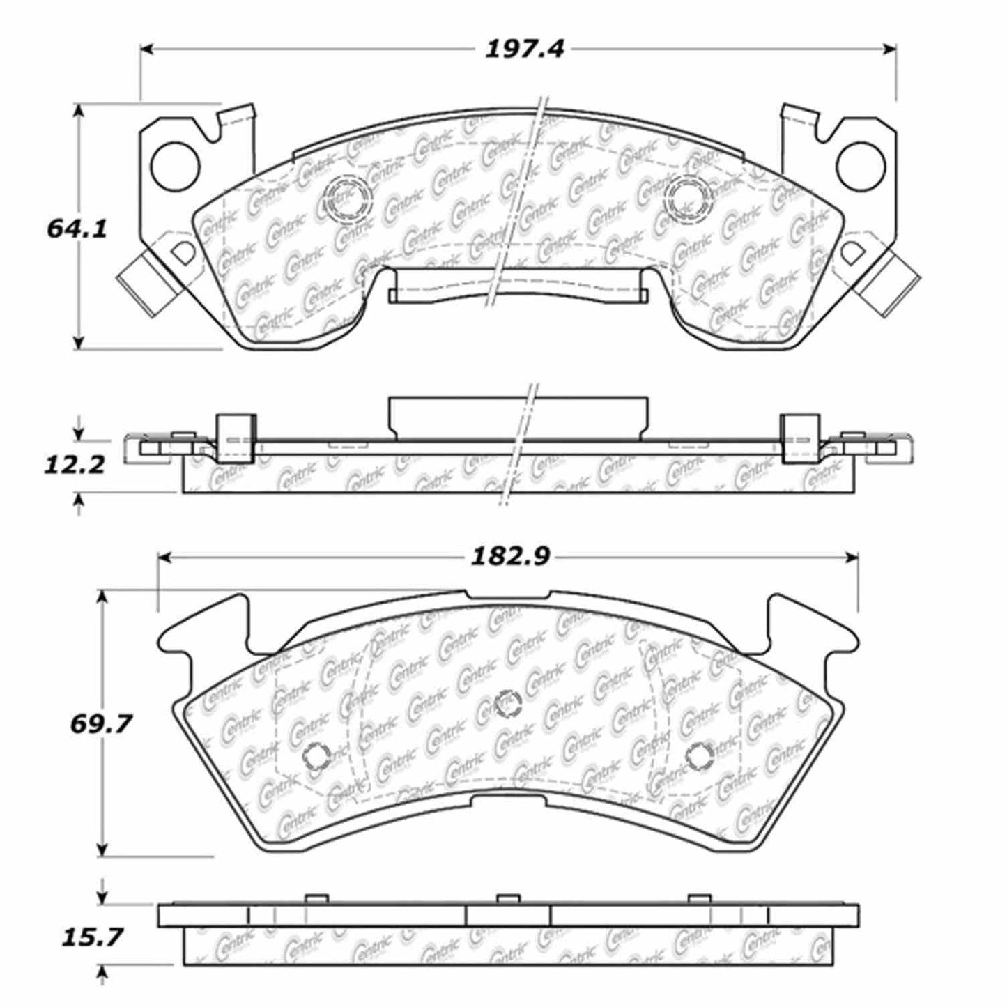 Centric Parts Disc Brake Pad Set Semi-Metallic Posi Quiet for 1992-1996 Buick Roadmaster Chevrolet Caprice Impala 104.06140