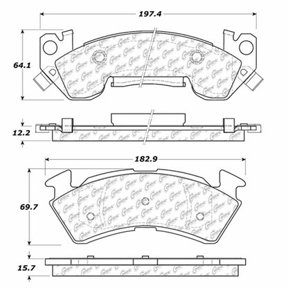 Centric Parts Disc Brake Pad Set Semi-Metallic Posi Quiet for 1992-1996 Buick Roadmaster Chevrolet Caprice Impala 104.06140