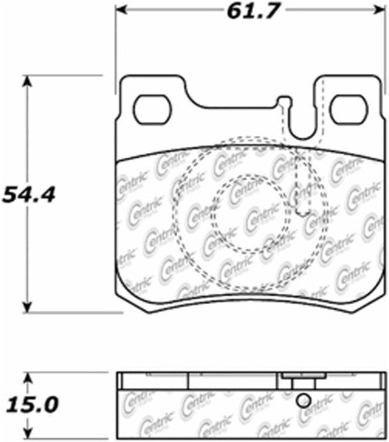 Centric Parts Disc Brake Pad Set Semi-Metallic Posi Quiet for Mercedes-Benz 190E 1993-1987 104.06200