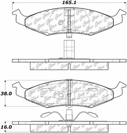 Centric Parts Disc Brake Pad Set Semi-Metallic with Posi Quiet for 1995-1996 Dodge Neon Plymouth Neon 104.06330
