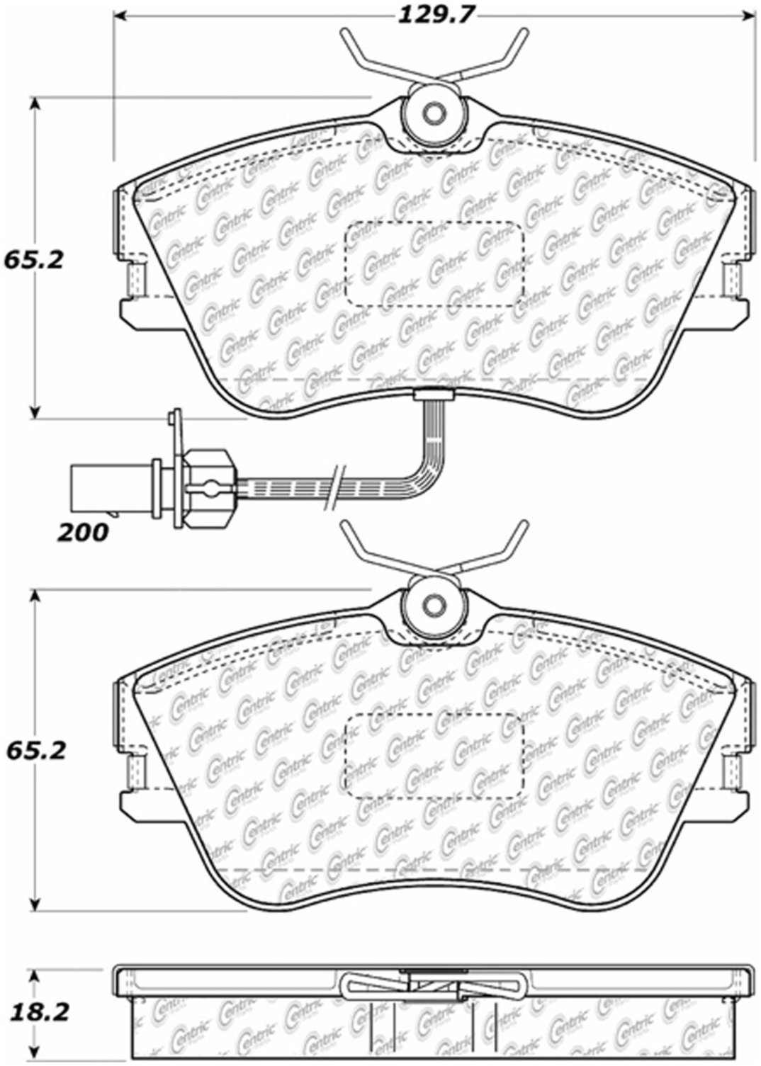 Centric Parts Disc Brake Pad Set Semi-Metallic with Posi Quiet for 2000 Volkswagen EuroVan 104.06381