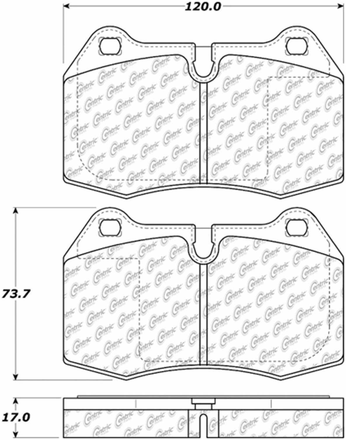 Centric Parts Disc Brake Pad Set Semi-Metallic with Posi Quiet for 1994-1998 BMW 840Ci/850Ci/850CSi and 1997-2002 Ferrari 550 Maranello 104.06390