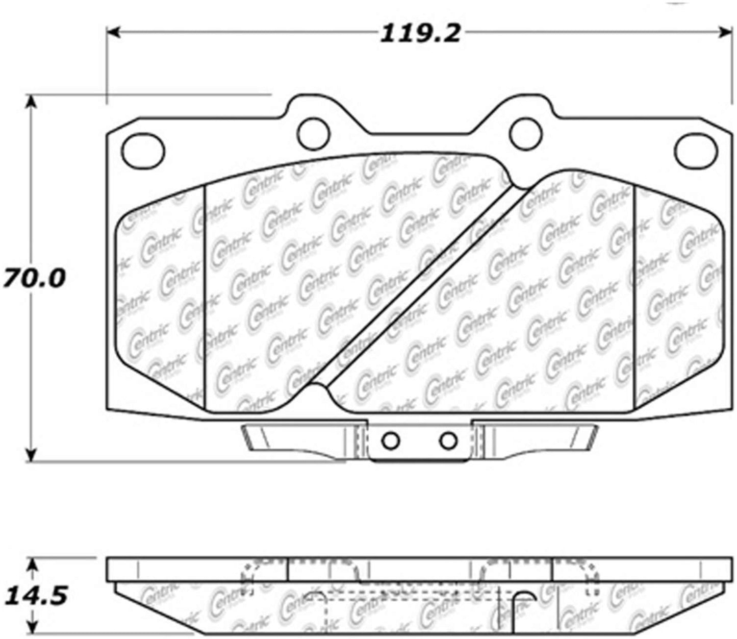 Centric Parts Disc Brake Pad Set Semi-Metallic with Posi Quiet for 1989-1996 Nissan 300ZX 104.06470