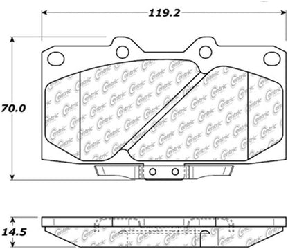 Centric Parts Disc Brake Pad Set Semi-Metallic with Posi Quiet for 1989-1996 Nissan 300ZX 104.06470