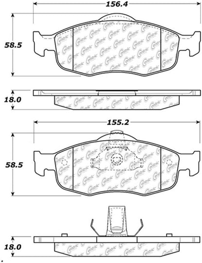 Centric Parts Disc Brake Pad Set Posi Quiet Semi-Metallic with Hardware for 1995-2000 Ford Contour, Mystique and 2002-1999 Mercury Cougar 104.06480