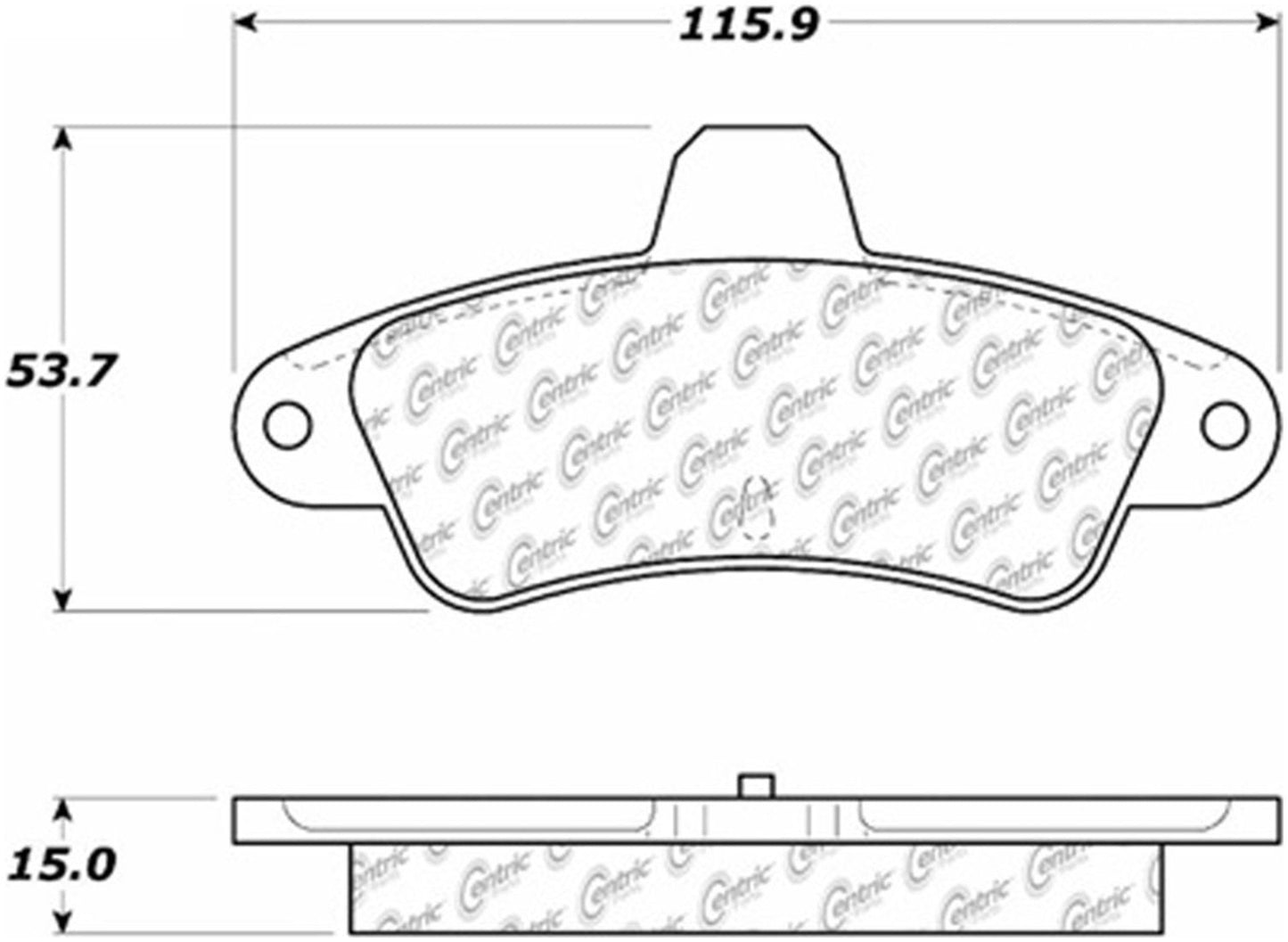 Centric Parts Disc Brake Pad Set Semi-Metallic Posi Quiet for 2000-1995 Ford Contour Mystique, 2000-1999 Mercury Cougar 104.06610