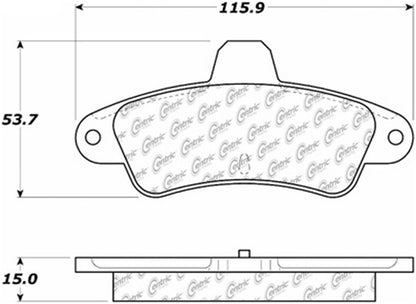 Centric Parts Disc Brake Pad Set Semi-Metallic Posi Quiet for 2000-1995 Ford Contour Mystique, 2000-1999 Mercury Cougar 104.06610