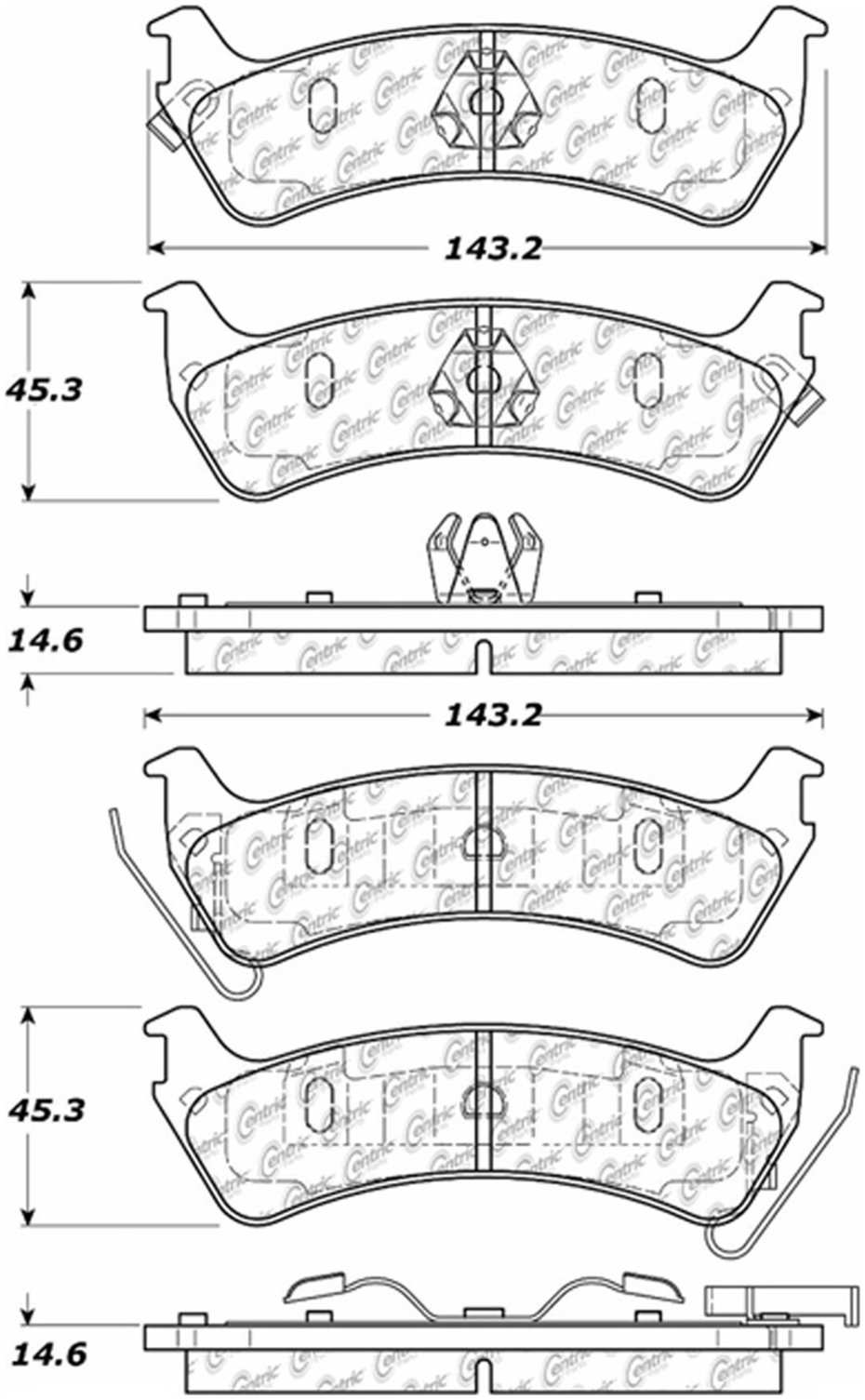 Centric Parts Disc Brake Pad Set Semi-Metallic Posi Quiet for 1994-1998 Jeep Grand Cherokee 104.06660