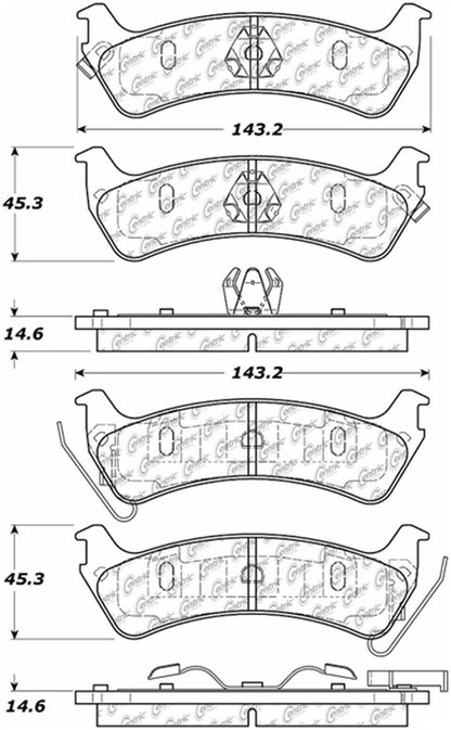 Centric Parts Disc Brake Pad Set Semi-Metallic Posi Quiet for 1994-1998 Jeep Grand Cherokee 104.06660