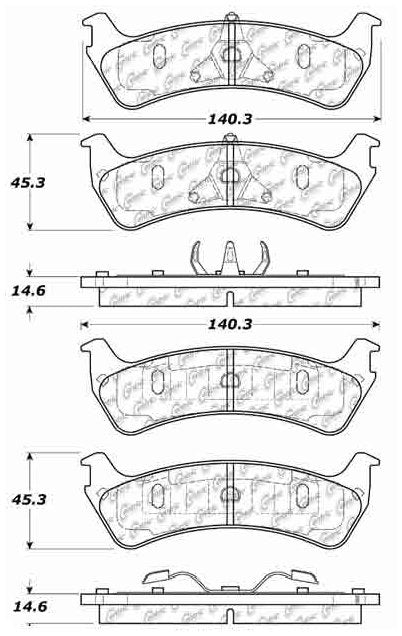 Centric Parts Disc Brake Pad Set Semi-Metallic with Posi Quiet for 1995-2002 Ford Explorer Sport F-100 Ranger Mercury Mountaineer 104.06670