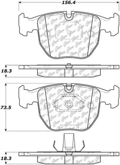 Centric Parts Disc Brake Pad Set Semi-Metallic Posi Quiet for 2000-2003 BMW 540i 104.06811