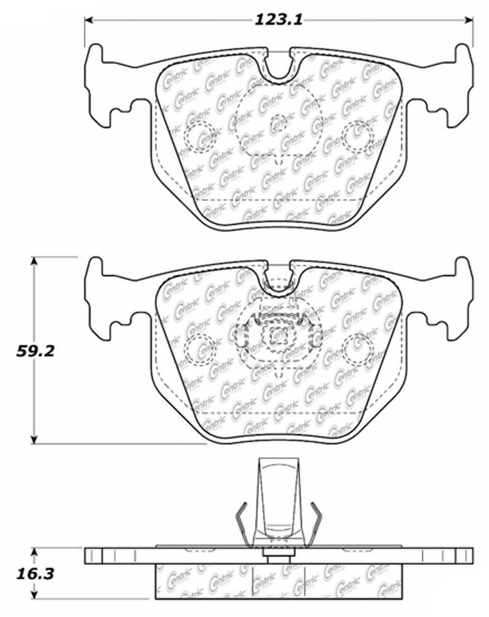 Centric Parts Disc Brake Pad Set Semi-Metallic with Posi Quiet for 2004-2010 BMW 525i 530i 535i