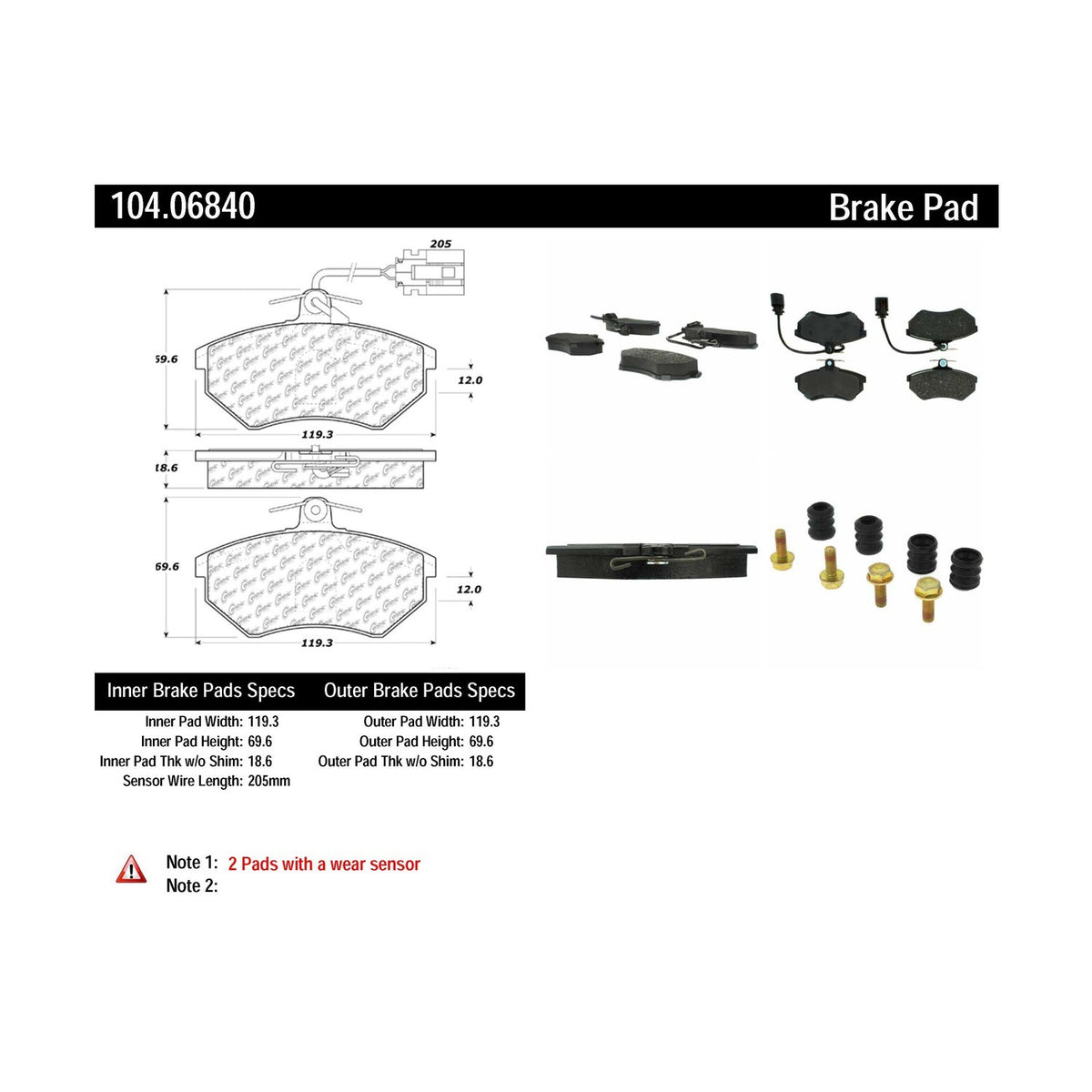 Centric Parts Disc Brake Pad Set 104.06840