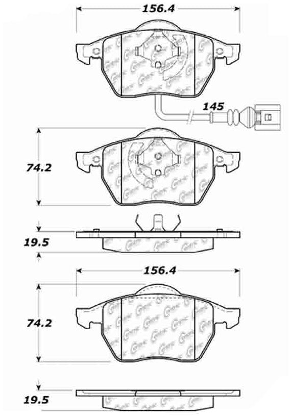 Centric Parts Disc Brake Pad Set Semi-Metallic Posi Quiet for 2004-2010 Audi A3 Seat Leon Volkswagen Beetle Golf Jetta 104.06871