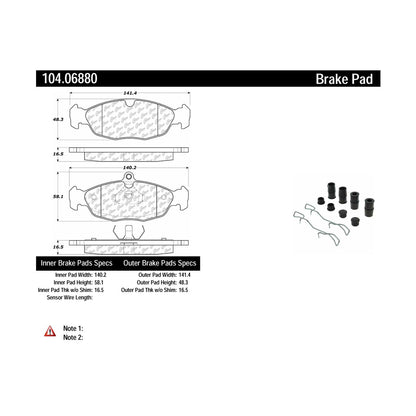 Centric Parts Disc Brake Pad Set Posi Quiet Semi-Metallic with 100% Scorched