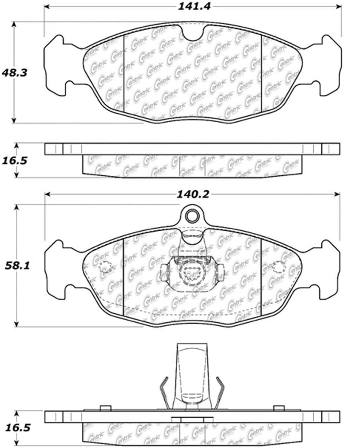 Centric Parts Disc Brake Pad Set with Posi Quiet technology 104.06881