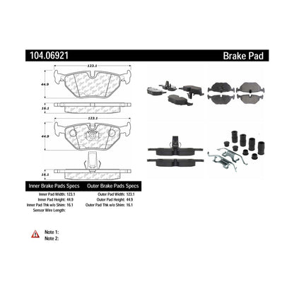Centric Parts Disc Brake Pad Set 104.06921