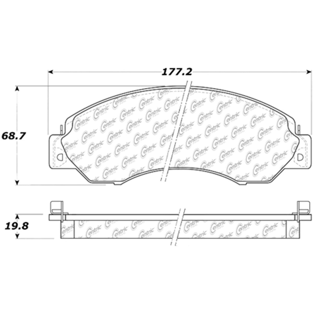 Centric Parts Disc Brake Pad Set Posi Quiet Semi-Metallic with Hardware for 1994-2007 Vehicles 104.07010
