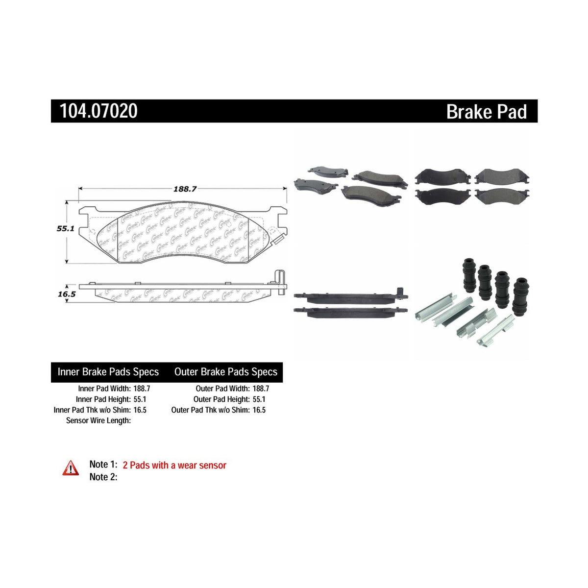 Posi Quiet Disc Brake Pad Set 104.07020