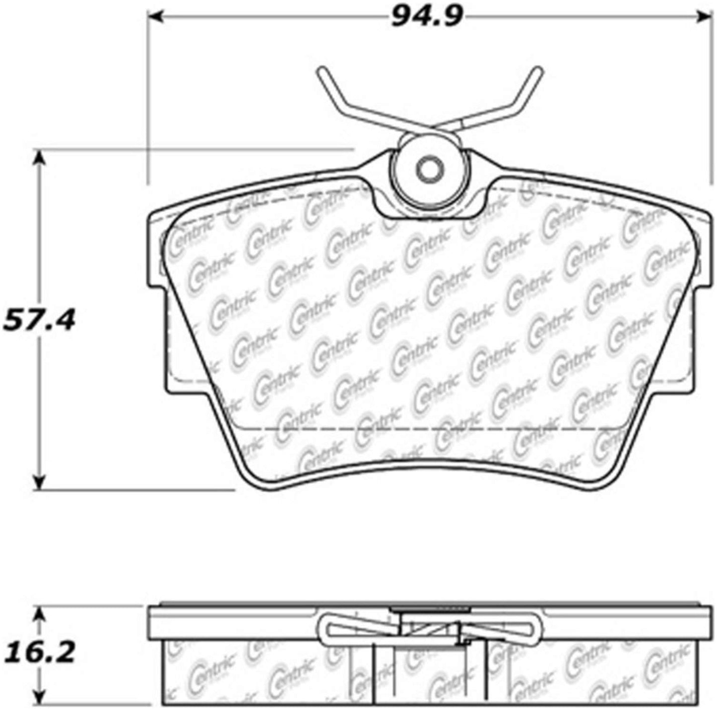 Centric Parts Disc Brake Pad Set Semi-Metallic Posi Quiet for Renault Trafic 2008-2014, Volkswagen EuroVan 1996-2009 104.07060