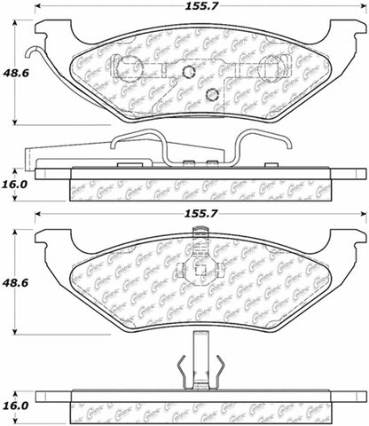 Centric Parts Disc Brake Pad Set Semi-Metallic Posi Quiet for 1995-2002 Chrysler Grand Voyager 104.07150