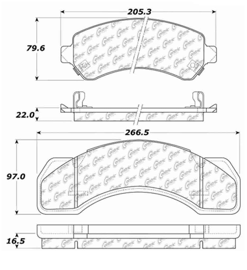 Centric Parts Disc Brake Pad Set Semi-Metallic Posi Quiet for 1988-2005 Chevrolet and Freightliner trucks