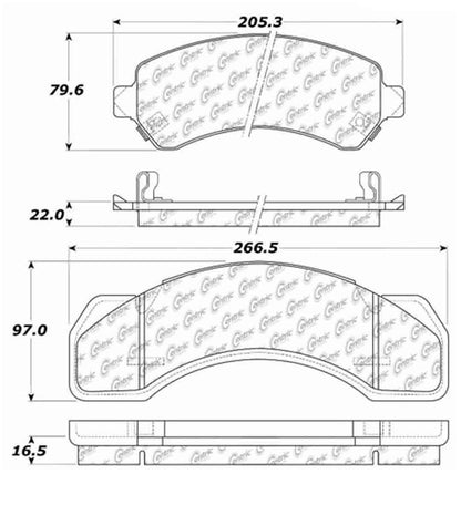 Centric Parts Disc Brake Pad Set Semi-Metallic Posi Quiet for 1988-2005 Chevrolet and Freightliner trucks