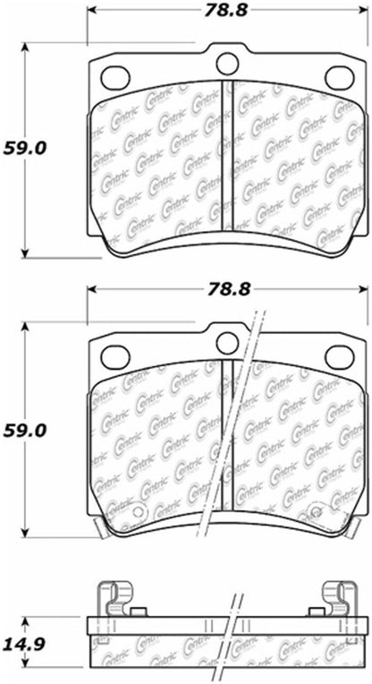 Centric Parts Disc Brake Pad Set Semi-Metallic with Posi Quiet for 1997-2004 Mitsubishi Montero Sport 104.07330