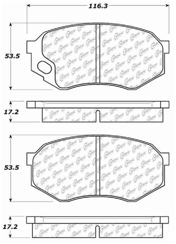 Centric Parts Disc Brake Pad Set Semi-Metallic with Posi Quiet for 1996-2004 Mitsubishi Fuso FE, FE-HD 104.07350