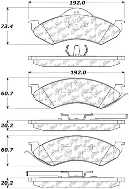 Centric Parts Disc Brake Pad Set Semi-Metallic Posi Quiet with Hardware for 1998-1999 Dodge Dakota 104.07460