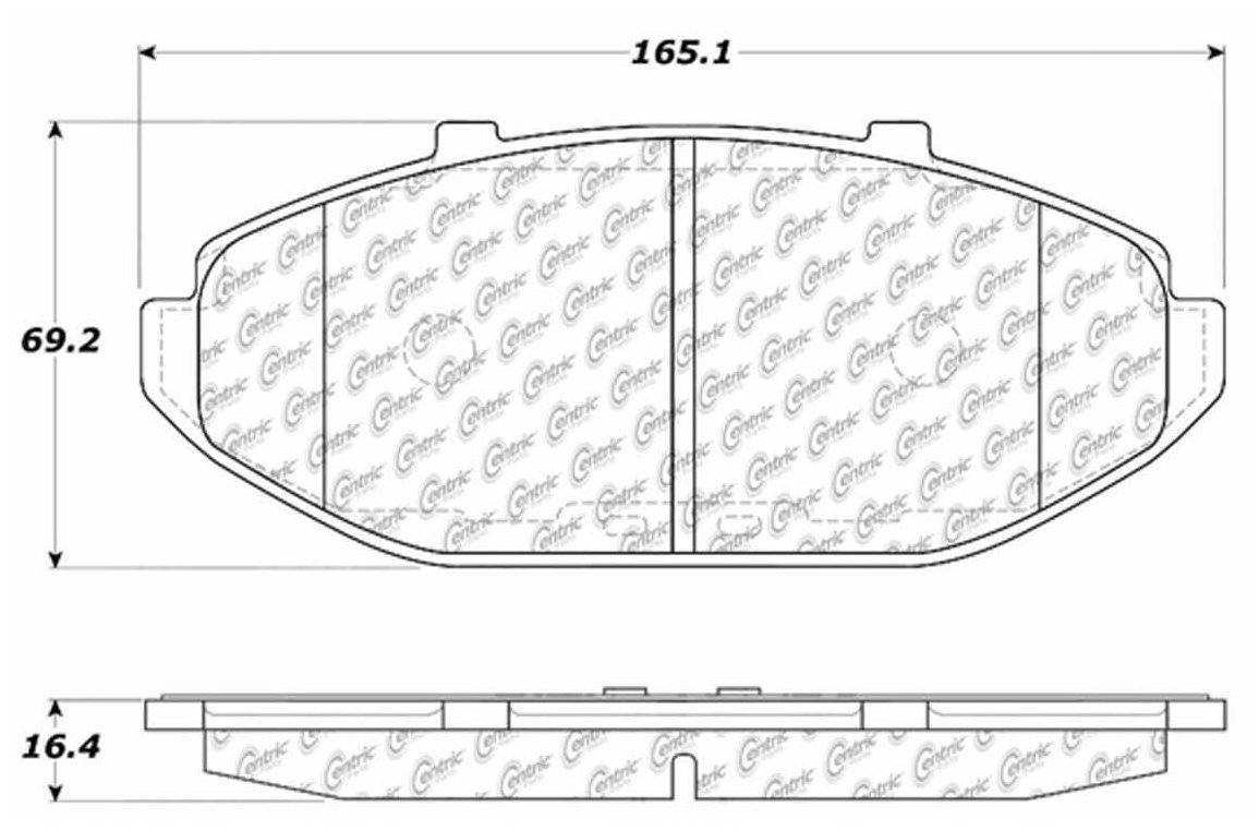 Centric Parts Disc Brake Pad Set Semi-Metallic with Posi Quiet for 1998-2002 Ford Crown Victoria Lincoln Town Car Mercury Grand Marquis 104.07480