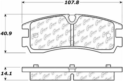 Centric Parts Disc Brake Pad Set Semi-Metallic with Posi Quiet for 1998-2003 Cadillac Seville 104.07540