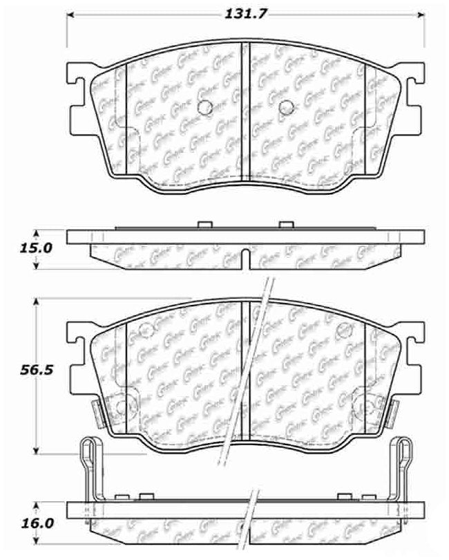 Centric Parts Disc Brake Pad Set Semi-Metallic with Posi Quiet for 1998-2003 Mazda 626 Protege 104.07550