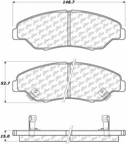 Centric Parts Disc Brake Pad Set Semi-Metallic with Posi Quiet for 1998-2002 Kia Sportage 104.07740