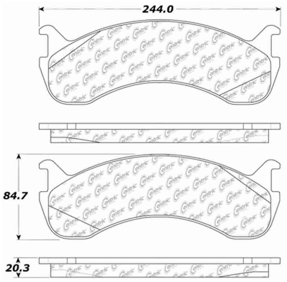 Centric Parts Disc Brake Pad Set Posi Quiet Semi-Metallic with Hardware for 1998-2010 Vehicles 104.07860