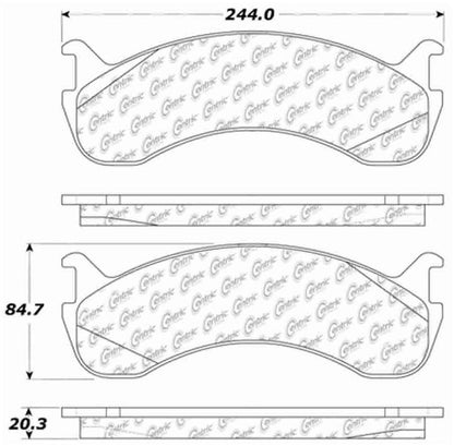 Centric Parts Disc Brake Pad Set Posi Quiet Semi-Metallic with Hardware for 1998-2010 Vehicles 104.07860