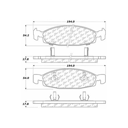 Centric Parts Disc Brake Pad Set Semi-Metallic with Posi Quiet for 1999-2002 Jeep Grand Cherokee 104.07900