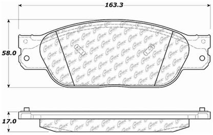 Centric Parts Disc Brake Pad Set Semi-Metallic with Posi Quiet for 2005-2002 Ford Thunderbird 2002-2000 Jaguar S-Type 2006-2000 Lincoln LS 104.08050