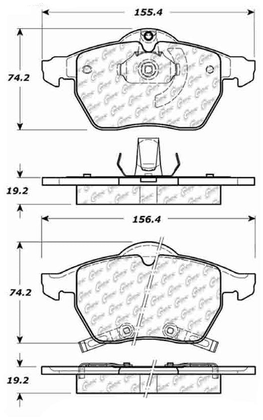 Centric Parts Disc Brake Pad Set Posi Quiet Semi-Metallic with Hardware for Saab 9-3 2003-1999 104.08190