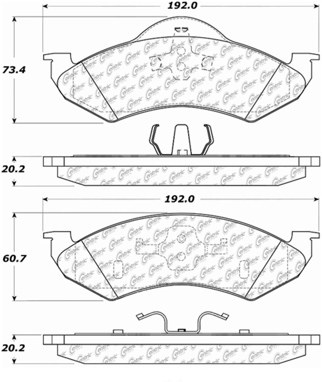 Centric Parts Disc Brake Pad Set Semi-Metallic Posi Quiet for 2000-2002 Dodge Dakota Durango 104.08200