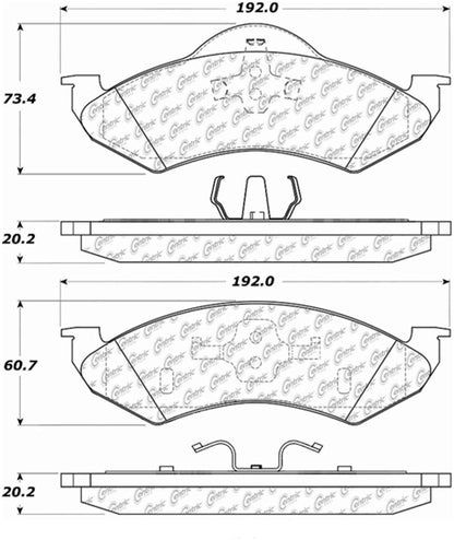 Centric Parts Disc Brake Pad Set Semi-Metallic Posi Quiet for 2000-2002 Dodge Dakota Durango 104.08200